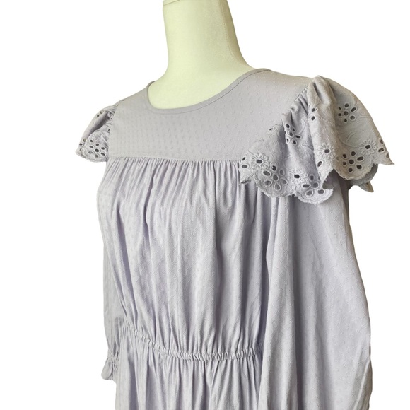 NWT Universal Thread Women’s Lavender/Purple Tiered Eyelet Ruffle Dress - Sz M - Picture 4 of 11